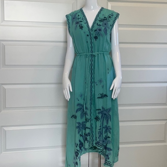 Johnny Was Gish Asymmetrical Sleeveless Dress L NWT